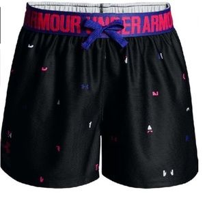 ♦️NWT Under Armour Girls Printed Play up shorts , YLG